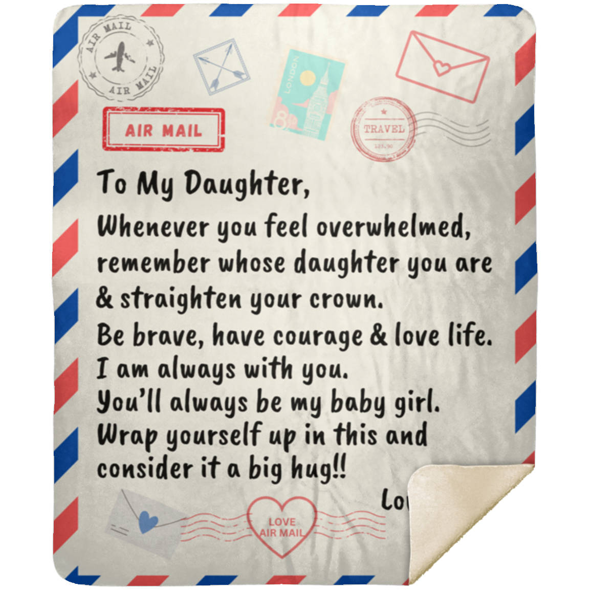 To My Daughter Blanket From Dad | Premium Sherpa Blanket 50x60