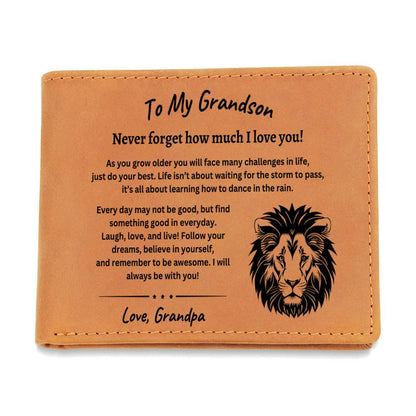 Wallet: Lion - To My Grandson, Love Grandpa
