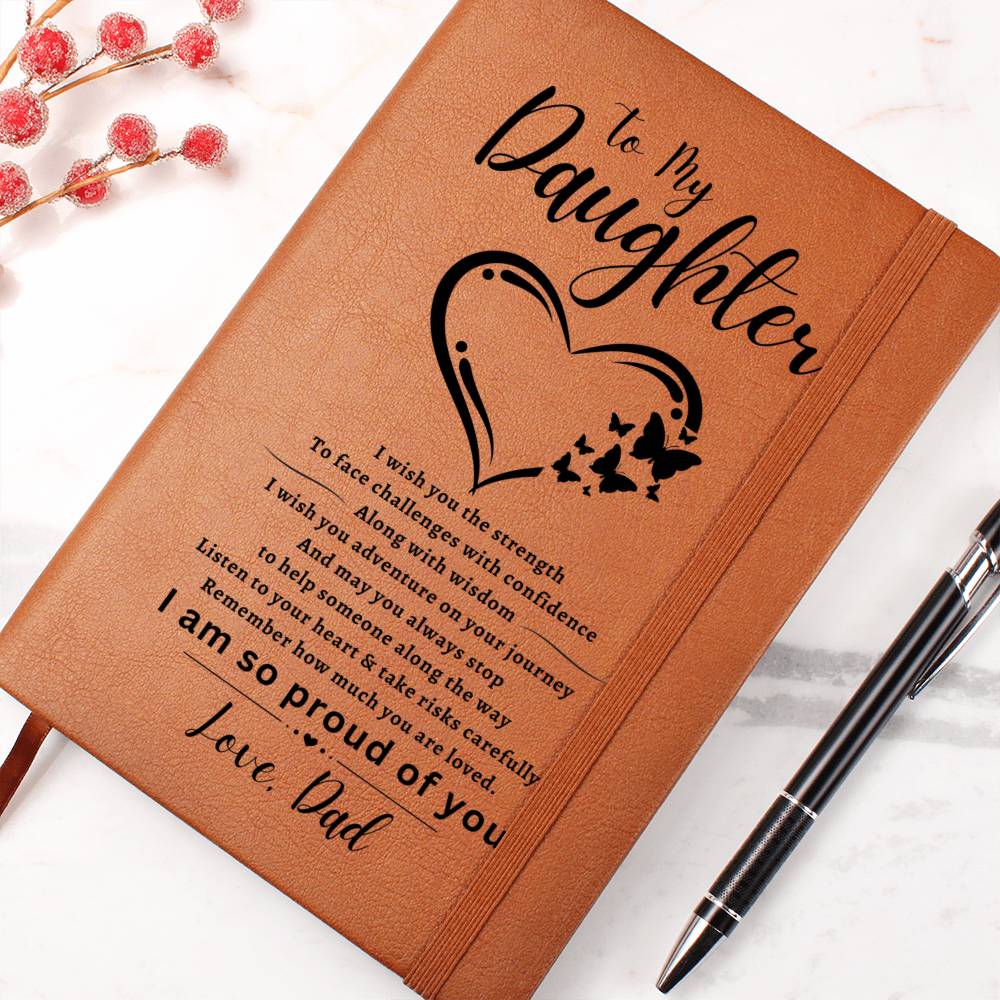 Graphic Journal: Lined Butterfly Heart - To My Daughter, Love Dad