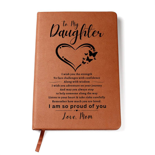 Graphic Journal: Lined Butterfly Heart - To My Daughter, Love Mom