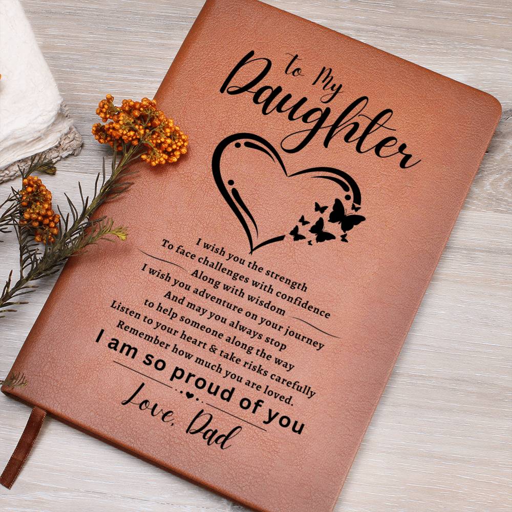 Graphic Journal: Lined Butterfly Heart - To My Daughter, Love Dad