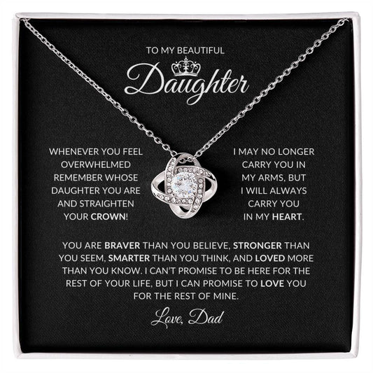 Beautiful Daughter Crown BLK | Love Knot Necklace