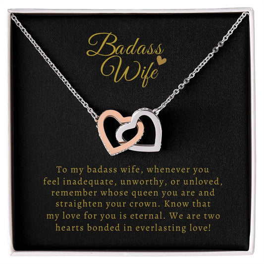 Badass Wife BLK | Interlocking Hearts Necklace