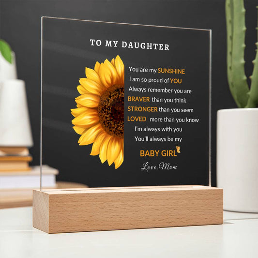 To My Daughter Sunflower | Love, Mom Acrylic LED