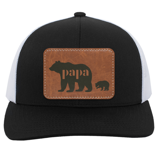 Papa Bear | Leather Print | Trucker Hat