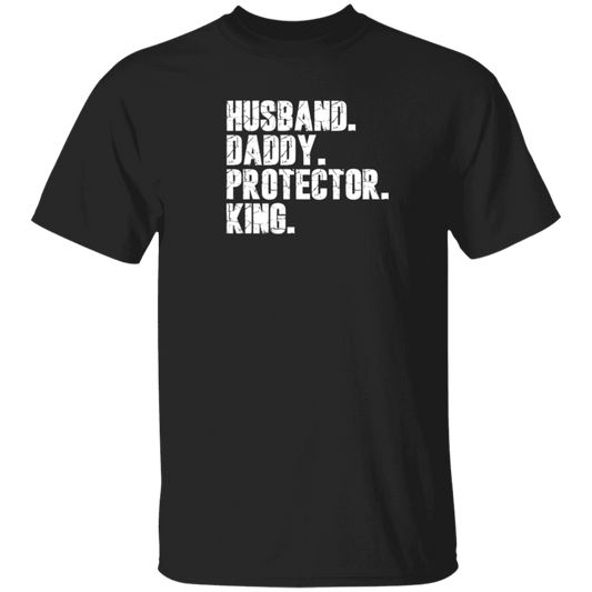 Husband Dad Protector King | Wht Print |T-Shirt