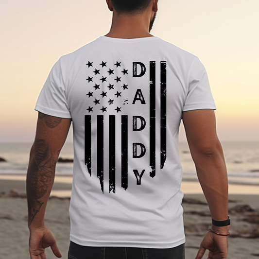 Daddy | Vintage Flag | Blk Print | T-shirt