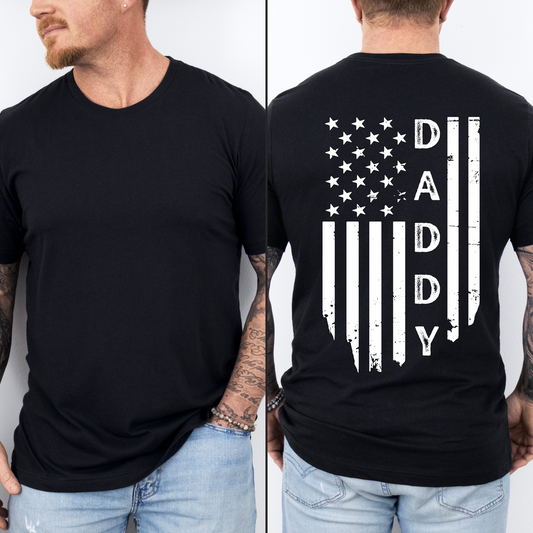 Daddy | Vintage Flag | Wht Print | T-shirt