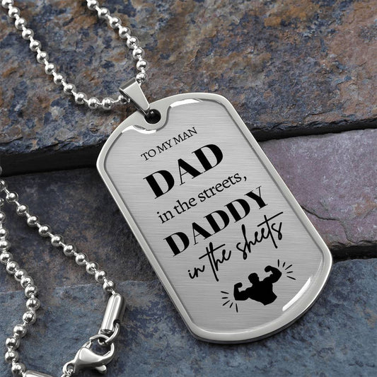 Daddy In The Sheets | Dog Tag Necklace | Muscles