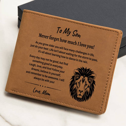 Wallet: Lion - To my Son, Love Mom