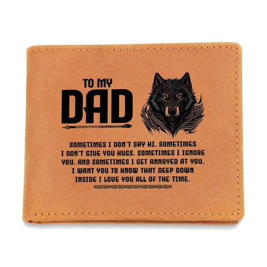 To My Dad | Leather Wallet | Wolf