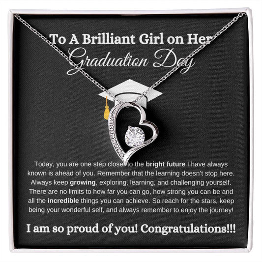 Graduation Blk | Brilliant Girl | Forever Love Necklace